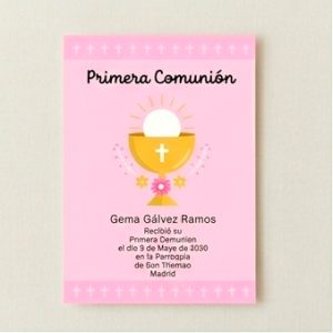 Tarjetas de invitación papel primera comunión