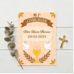 Tarjetas de invitación papel primera comunión