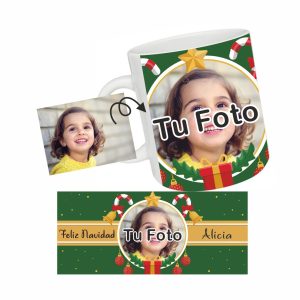 Taza personalizada con tu nombre y foto, diseño Navidad Reyes magos
