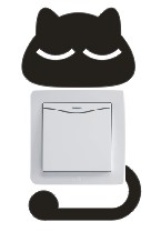 Vinilo decorativo pegatina pared interruptor, cristal, puerta, coche – gato