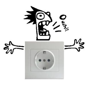 Pegatina vinilo decorativo divertido para pared interruptor, cocina, interruptor enchufe “electrocutado”