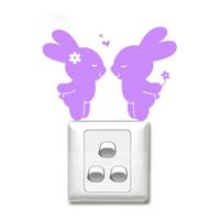 Vinilo decorativo pegatina pared interruptor, cristal, puerta, coche – conejos