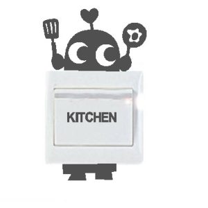 Vinilo decorativo pegatina pared interruptor, cristal, puerta, coche – robot