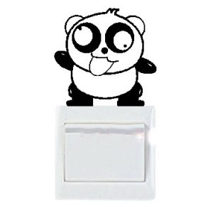 Vinilo decorativo pegatina pared interruptor, cristal, puerta, coche – oso panda