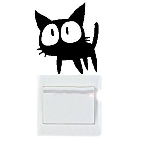 Vinilo decorativo pegatina pared interruptor, cristal, puerta, coche – gato