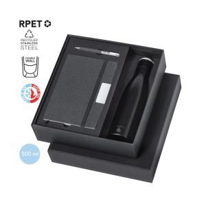 Set de Bidón Térmico Acero Inox Reciclado 500 ml, Bloc y Bolígrafo Ref: 21122