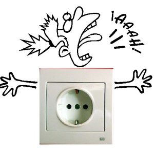 Pegatina vinilo decorativo divertido para pared interruptor, cocina, interruptor enchufe “electrocutado”