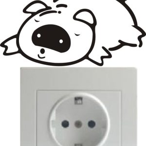 Vinilo decorativo pegatina pared interruptor, cristal, puerta, coche – cerdito