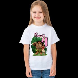 Camiseta de algodón personalizada para cumpleaños diseño infantil