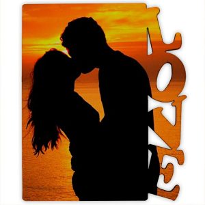 Panel de madera MDF personalizado, modelo LOVE