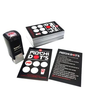 Pack 1000 tarjetas de fidelización + 1 sello con tu logotipo