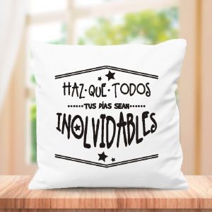 Cojin con frase original, medida 40x40cm con relleno