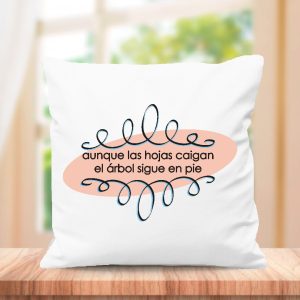 Cojin con frase original, medida 40x40cm con relleno