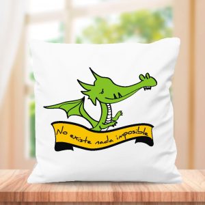 Cojin con frase original, medida 40x40cm con relleno