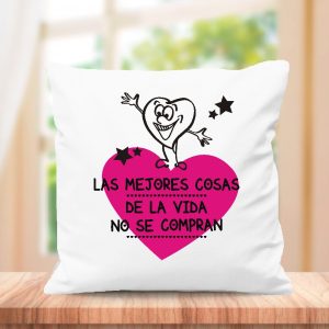 Cojin con frase original, medida 40x40cm con relleno