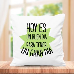 Cojin con frase original, medida 40x40cm con relleno