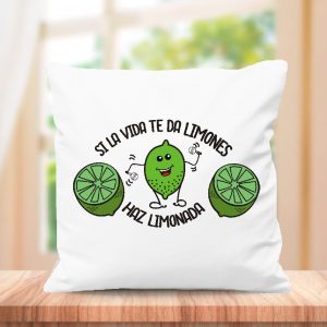 Cojin con frase original, medida 40x40cm con relleno