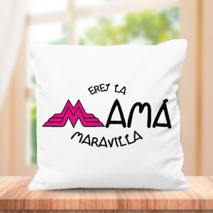 Cojin con frase original, medida 40x40cm con relleno