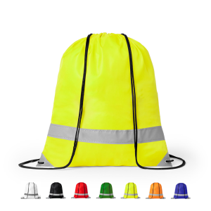Mochila reflectante de cuerdas en poliéster y argollas metálicas de refuerzo Ref:4520