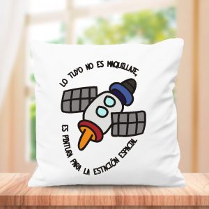 Cojin con frase original, medida 40x40cm con relleno