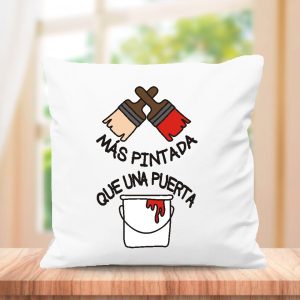 Cojin con frase original, medida 40x40cm con relleno