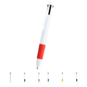 Boligrafo de 4 colores cuerpo de plastico varios colores ref:6336