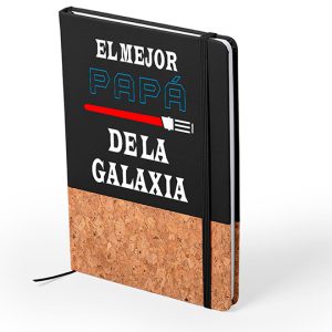 Bloc de notas de corcho natural día del padre, el mejor papá de la galaxia