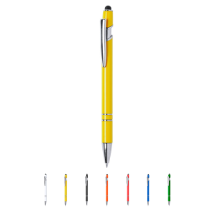 Bolígrafo punta táctil personalizado color brillante y detalles cromados varios colores Ref: 6346