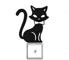 Vinilo decorativo pegatina pared interruptor, cristal, puerta, coche – gato