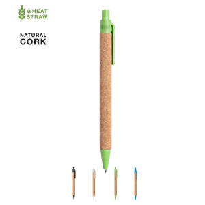 Boligrafo de cuerpo de corch varios colores Ref:6774