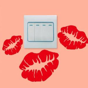 Vinilo decorativo pegatina pared interruptor, cristal, puerta, coche -labios y besos