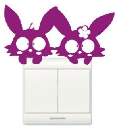 Vinilo decorativo pegatina pared interruptor, cristal, puerta, coche – conejos