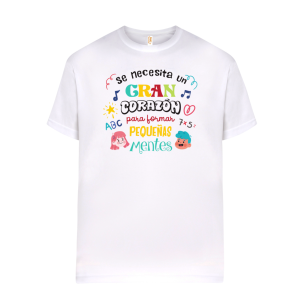 Camiseta de algodón, para profe, un gran corazón