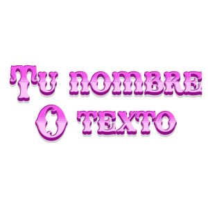 Pegatina texto o nombre personalizado con letras vintage color rosa