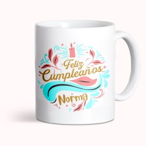Taza de cerámica personalizada, cumpleaños, Feliz cumpleaños vela