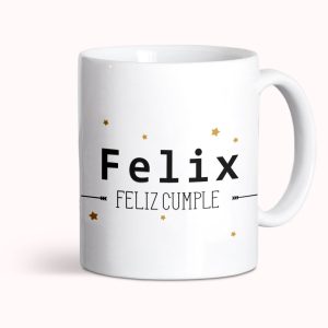 Taza de cerámica personalizada, cumpleaños, Feliz cumple estrellas