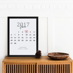 Cuadro amor, aniversario calendario personalizado