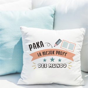 Cojín, para profe, la mejor profe del mundo