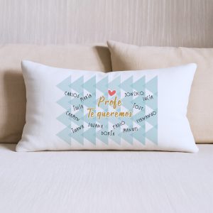 Cojín, para profe, profe te queremos, nombres personalizables