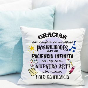 Cojín, para profe, gracias por marcar nuestra infancia