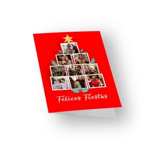 Felicitación navideña, Felices Fiestas árbol de fotos personalizables