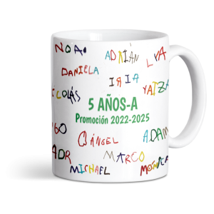 Taza de cerámica regalo,para profe, Personalizable con las firmas de los alumnos