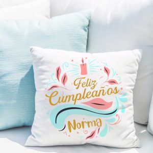 Cojín personalizado, cumpleaños, Feliz cumpleaños