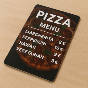 Menú de PVC para restaurante y bar