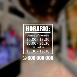 Pegatina Horario para puerta o escaparate