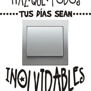 Vinilo decorativo pegatina pared interruptor, cristal, puerta, coche – frase haz que todos tus días sean inolvidables