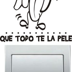 Vinilo decorativo pegatina pared interruptor, cristal, puerta, coche – frase que todo te la pele