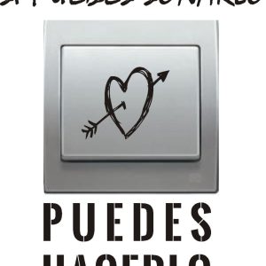 Vinilo decorativo pegatina pared interruptor, cristal, puerta, coche – frase si puedes soñarlo puedes hacerlo (corazon)