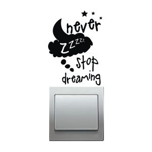 Pegatina vinilo decorativo para interrupor pared interruptor, frase – never stop dreaming