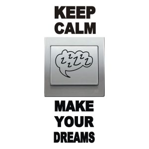 Pegatina vinilo decorativo para interrupor pared interruptor, frase – keep calm make your dreams